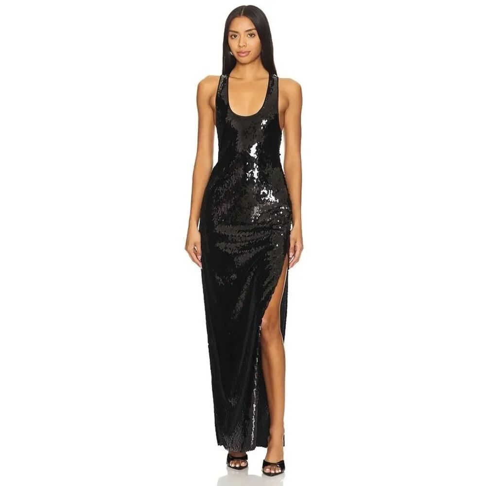Retrofête Bella sequin maxi dress in black small